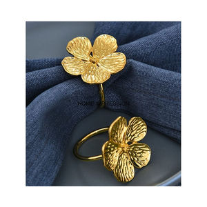 Nouveau design américain porte-mouchoirs anneau indien artisanal porte-serviettes en forme de feuille grande taille haute qualité métal rond de serviette - Product Image 4