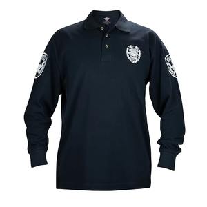 Protector de seguridad de manga larga de estilo informal para hombre para Polo 200 gramos de algodón de punto mangas delanteras sólidas logotipo bordado - Product Image 3