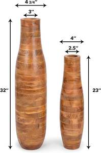 Jarrón de Madera Transparente de Bajo Costo, Estilo Moderno Rústico, Ecológico, Duradero, Hecho a Mano, para Decoración de Mesa o Esquina, M/S - Product Image 6