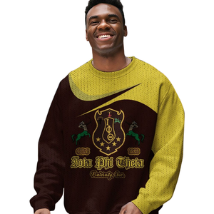 เสื้อไหมพรมอะคริลิค Iota Phi Theta 1963 ปักตัวอักษรเชนิลล์ด้านหน้า สำหรับฤดูหนาว เสื้อผ้าสโมสรพี่น้องนักศึกษากรีก - Product Image 4