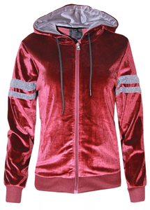 Womens Ladies <b>Velour</b> Velvet Hooded Tracksuit Top <b>Trousers</b> Stripe Panel Formal Party Tracksuit Set Quick Dry Lightweight 2026 - Product Image 2