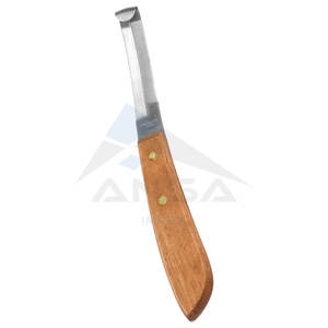 Couteau à sabot à Double tranchant de haute qualité manche en bois Durable couteau de coupe de maréchal-ferrant brun 8 1/8 pouces chevaux poneys chèvres soins du sabot - Product Image 4