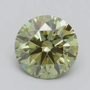 Vente flash Diamant vert fantaisie 2,00 carats Coupe ronde Pierre précieuse en vrac Prix fabricant fournisseur en gros - Product Image 1