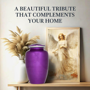 โกศเผาศพอลูมิเนียมเคลือบด้วยมือ | ใหญ่ (220ลูกบาศ์ก) & ของที่ระลึก (3ลูกบาศ์ก) | แกะสลักได้ - Product Image 4