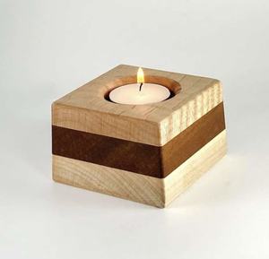 Bougeoirs en bois naturel rustique à bas quantité minimale de commande faits à la main forme personnalisée bougeoir en bois mangue fabricant vente directe d'usine - Product Image 5