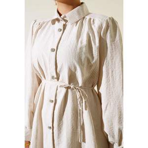 Chemise Rayée Boutonnée Stone Beige - Product Image 3