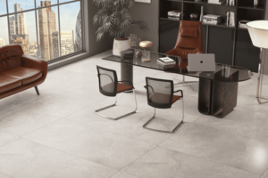 Qutone GVT 800x1600mm Azulejo de porcelana de algodón Ártico Aspecto de mármol pulido para lujosos interiores de baño y pasillo - Product Image 3