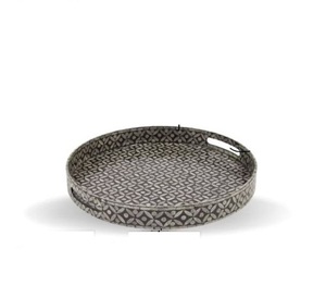 Plateau de service à prix abordable avec incrustation d'os et design en résine, plateau de service personnalisé pour le petit-déjeuner du Ramadan, fruits secs - Product Image 5