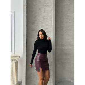 Jupe en cuir pour femme, longueur genou, produit en gros - Product Image 4