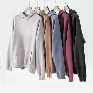 Sweat à capuche personnalisé poids lourd pour hommes singe lavé polaire délavé Streetwear à capuche Vintage surdimensionné épaule tombante sweats à capuche pour hommes - Product Image 1