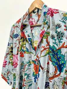 ชุดเดรสผ้าฝ้ายพิมพ์ลายดอกไม้แบบแฮนด์บล็อก ทรงหลวม สไตล์ลำลองสำหรับผู้หญิง - Product Image 5