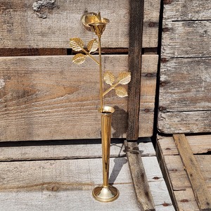 Elegante Florero Largo y Delgado de Color Dorado, Ideal para Decoración de Fiestas, Centro de Mesa para Eventos, Comedor y Recepciones, Estilo Indio - Product Image 6