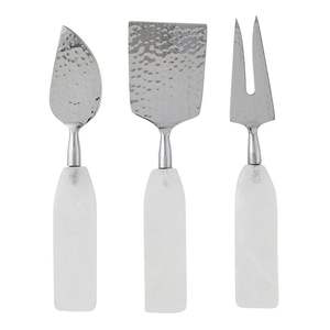 ชุดชีสพร้อมด้ามจับหินอ่อนสุดหรู ทำด้วยมือ พร้อมช้อนส้อมสแตนเลสคุณภาพสูงสำหรับเสิร์ฟชีส - Product Image 1