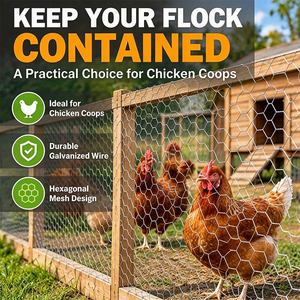Malla versátil para aves de corral, ideal para cercas de jardín, barreras para animales, corrales para pollos o conejos, áreas para mascotas y manualidades. - Product Image 3