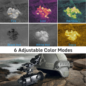 กล้องส่องทางไกลแบบติดหมวก <span class=keywords><strong>WOLF</strong></span> 6H พร้อมระบบถ่ายภาพความร้อนแบบตาเดียว กล้องมองกลางคืนอินฟราเรดแบบติดศีรษะ ความละเอียด 640x512 สำหรับกีฬากลางแจ้ง - Product Image 6