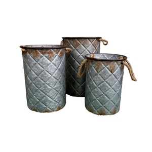 Juego de 3 macetas de metal galvanizado recién llegadas para el hogar, oficina, interior, exterior, producto de alta calidad a un precio razonable - Product Image 5