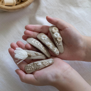 กิ๊บติดผมปักลายสำหรับเด็กผู้หญิงกิ๊บติดผมวินเทจเครื่องประดับผมแบบปักลายดอกไม้หรูหราของขวัญผลิตในเวียดนาม - Product Image 6