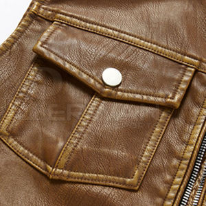 Gilet en cuir pour hommes, édition coréenne de printemps et d'automne, nouvelle tendance, veste à simple boutonnage OEM - Product Image 2