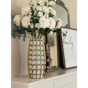 Vase à fleurs décoratif de table de conception antique Vase noir et or pour la maison Vases et pots de fleurs décoratifs de table d'appoint de salon - Product Image 5