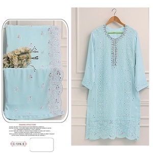 Traje paquistaní Georgette pesado con trabajo de bordado Venta en línea de ropa india y pakistaní - Product Image 3