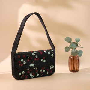 กระเป๋าสตางค์ยาวสไตล์อินเดียสำหรับผู้หญิงกระเป๋าสะพายข้างแบบทำมือมีจีบแบบอินเดียที่จับลูกปัดปิดด้วยซิปงานฝีมือสุดหรู - Product Image 6