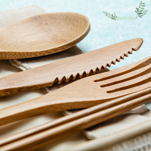 CHAUDE!! 100% ensemble de couverts en bambou faits à la main voyage dans la boîte avec sac ensemble de couverts en bambou avec logo de gravure fabriqué au Vietnam - Product Image 2
