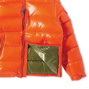 Manteau d'hiver chaud et coupe-vent en duvet de haute qualité imperméable avec logo personnalisé veste matelassée pour hommes grande taille - Product Image 2