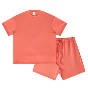 T-shirts et shorts streetwear pour hommes, t-shirt avec shorts assortis, ensembles courts 100% coton, deux pièces, logo personnalisé - Product Image 6