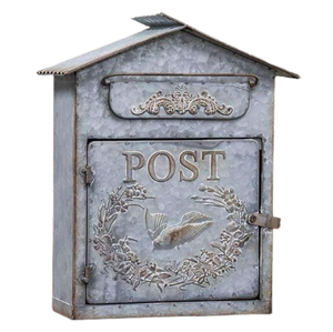 Fencing Post Parcel Drop Box Modern Style Metal Post Mounted Galvanized Mailbox <b>Magazines</b> Parcels Storing Royal Mail Post Box - Product Image 3