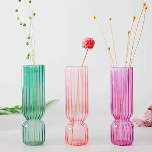 Florero de vidrio de borosilicato alto Metier, florero creativo moderno de color vidrio soplado a mano para sala de estudio, dormitorio - Product Image 1