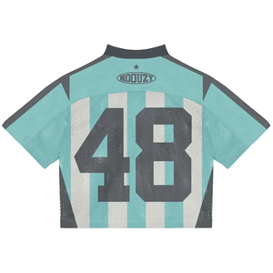 Personnalisé Homme Recadrée Surdimensionné Vintage Streetwear Sport Rétro Américain Boxy Mesh T-Shirt Football Football Mesh Jersey Pour Hommes 2024 - Product Image 6