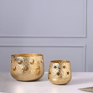 Candelabros de luz de té votivos de Metal para decoración del hogar Vintage de bajo precio, candelabros geométricos con decoración dorada y plateada 2024 - Product Image 5