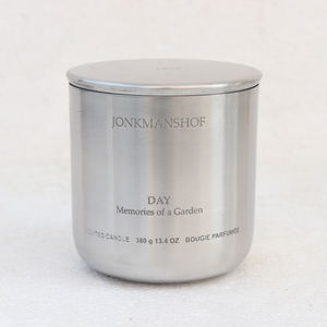 Contenedor de velas de acero inoxidable con logotipo personalizado, velas perfumadas con acabado mate plateado, tarros de velas de cera de soja para decoración del hogar - Product Image 2