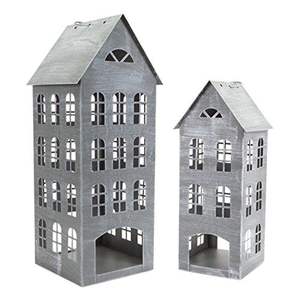 White Shabby Chic Metal Church Candle Holder with Steeple Cross Arched Windows Farmhouse Primitive Votive <b>Tea</b> <b>Light</b> Tabletop - Product Image 4