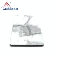 Panneau composite en aluminium pour conteneur de cuisine en marbre noir brossé