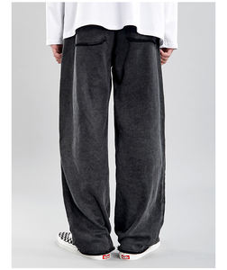 Pantalon empilé Hellstairs pour hommes personnalisé 350 450 Gsm 100% coton ourlet brut bord coupé soleil délavé à l'acide pantalon de survêtement évasé - Product Image 3