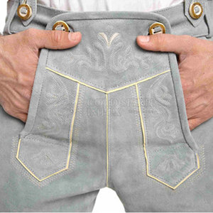 กางเกงหนังผู้ชายดีไซน์ยอดเยี่ยมจากผู้ผลิตปากีสถาน สไตล์ไฮสตรีท ลายเรียบ เอวกลาง ป้องกันรอยยับ ซิปหน้า - Product Image 4