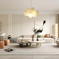 Abat-jour en papier, lampe suspendue au plafond, lampe sur pied en papier artisanal, luminaire décoratif, style nordique, blanc, décoration pour la maison