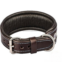 Collier de chien en cuir rembourré noir décoratif bling à canal vide personnalisé avec anneau en D à boucle roulante réglable en acier inoxydable