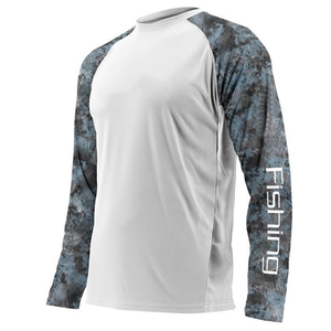 Camisa de pesca elástica de poliéster UPF 50 + de manga larga personalizada para hombre, Mangas de sublimación, camisa ligera con protección UV para el sol - Product Image 4