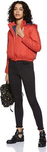 Red Puffer cropped Jackets Cold <b>Weather</b> Winter Bubble Puffer Coat Jacket For <b>women</b> High Quality Puffer Down Jackets - Product Image 5