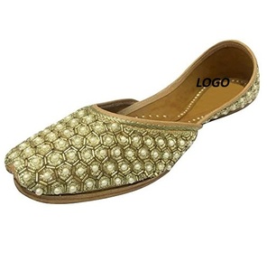 Precio barato hombres zapatos Khussa sandalias pisos Slip hecho a medida hecho a mano Punjabi boda Jutti - Product Image 6