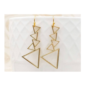 Boucles d'oreilles en laiton de conception différente bijoux de mode 3 couches brillant poli pas cher prix à un prix compétitif - Product Image 4