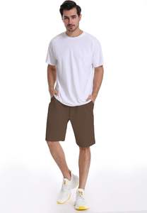 <b>Mens</b> Casual Home <b>Shorts</b> 100% Cotton Anti-Wrinkle Windproof Breathable Fabric <b>Elastic</b> <b>Waist</b> Drawstring Closure Knee Length - Product Image 2