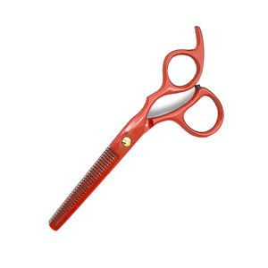 กรรไกรซอยบางสีแดงกรรไกรตัดผมสไตล์ช่างตัดผมพร้อมสกรูแฟนซี - Product Image 4