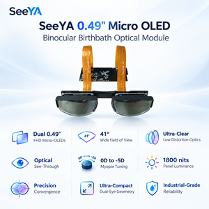 โมดูลออปติคอล AR ไมโคร OLED ขนาด 0.49 นิ้ว FHD 1920x1080 Birdbath ความสว่าง 1800nits |   41FOV 0D ถึง -<span class=keywords><strong>5D</strong></span> ไดออปเตอร์สำหรับแว่นตาอัจฉริยะ AR - Product Image 1