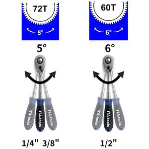 Proveedor de Taiwán de alta calidad 72T 60T mango de trinquete 2K agarre PP TPR Cr-V acero DIY OEM para 1/2 "3/8" 1/4" - Product Image 4