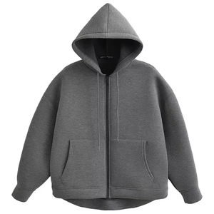 Sweat à capuche en molleton de coton zippé pour femmes Sweat-shirt léger et confortable avec capuche élégant et fonctionnel pour une utilisation en automne et en hiver - Product Image 4