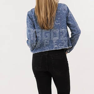 Dernière veste en jean pour femmes en polyester 100% veste d'hiver imperméable avec remplissage en coton tricoté en gros disponible - Product Image 4