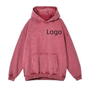 เสื้อฮู้ดสวมหัวของผู้ชายผ้าขนแกะคอตตอน100% มีกระเป๋าแห้งเร็วและระบายอากาศได้ดีพอดีตัวปกติโลโก้ด้านหน้าแบบกำหนดเอง - Product Image 2